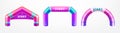 Realistic 3d colorful inflatable start arches for sports competition