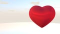 Realistic 3D colorful red romantic Valentine's day hearts background Royalty Free Stock Photo