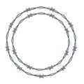 Realistic 3d Detailed Barbed Wire Frames Set. Vector Royalty Free Stock Photo