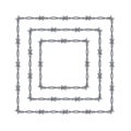 Realistic 3d Detailed Barbed Wire Frames Set. Vector Royalty Free Stock Photo