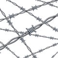 Realistic 3d Detailed Barbed Wire Line Background Card. Vector
