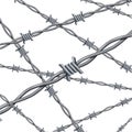 Realistic 3d Detailed Barbed Wire Line Background Card. Vector Royalty Free Stock Photo