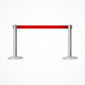 Realistic 3d Detailed Barrier Fence with Red Tape. Vector