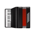 Realistic 3d Detailed Bayan Accordion with Keyboard. Vector