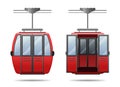 Realistic 3d Detailed Cabin Cableway Set. Vector