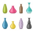 Realistic 3d Detailed Ceramic Vase Color Set. Vector Royalty Free Stock Photo
