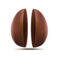 Realistic 3d Detailed Chocolate Egg Sweet Symbol of Easter. Vector Royalty Free Stock Photo