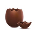 Realistic 3d Detailed Chocolate Egg Sweet Symbol of Easter. Vector Royalty Free Stock Photo