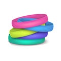 Realistic 3d Detailed Color Blank Promo Bracelets Template Mockup Pile. Vector