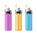 Realistic 3d Detailed Color Lighter Set. Vector