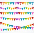 Realistic 3d Detailed Buntings Garland Flag Set. Vector