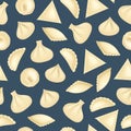 Realistic 3d Detailed Dumplings Concept Seamless Pattern Background. Vector