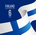 Realistic 3d Detailed Finland Independence Day Background. Vector