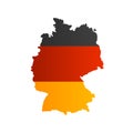 Realistic 3d Detailed Germany Flag on a Map Shape. Vector Royalty Free Stock Photo