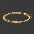 Realistic 3d Detailed Gold Swirls Light Disc Hazy Effect. Vector