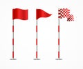 Realistic 3d Detailed Golf Flag Set. Vector Royalty Free Stock Photo