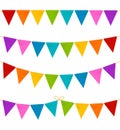 Realistic 3d Detailed Buntings Garland Flag Set. Vector