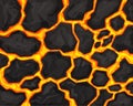 Realistic 3d Detailed Lava Texture Background Card. Vector