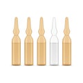 Realistic 3d Detailed Medicine Ampoule Row Set. Vector