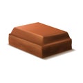 Realistic 3d Detailed Milk Chocolate Piece. Vector