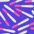 Realistic 3d Detailed Pregnancy Test Seamless Pattern Background. Vector