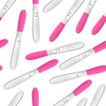 Realistic 3d Detailed Pregnancy Test Seamless Pattern Background. Vector