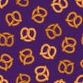 Realistic 3d Detailed Pretzel Traditional Bread Snack Seamless Pattern Background. Vector