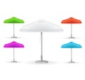 Promotional Square Advertising Outdoor Color Umbrella Set. Vector