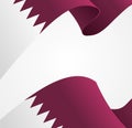 Realistic 3d Detailed Qatar Flag Background. Vector