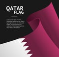 Realistic 3d Detailed Qatar Flag Banner Background. Vector