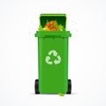 Realistic 3d Detailed Recycled Bin. Vector