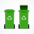 Realistic 3d Detailed Recycled Bins for Trash and Garbage.