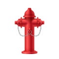 Realistic 3d detailed red fire hydrant icon. Outdoor equipment firefighter department service Royalty Free Stock Photo