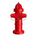 Realistic 3d Detailed Red Fire Hydrant. Vector Royalty Free Stock Photo