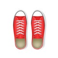 Realistic 3d Detailed Red Sneakers Pair. Vector