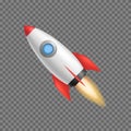 Realistic 3d Detailed Rocket Space Ship. Vector Royalty Free Stock Photo