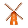 Realistic 3d Detailed Traditional Rural Windmill. Vector