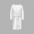 Realistic 3d Detailed White Blank Bathrobe Template Mockup. Vector