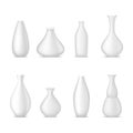 Realistic 3d Detailed White Blank Ceramic Vase Set. Vector Royalty Free Stock Photo
