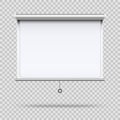 Realistic 3d Detailed White Blank Projector Screen Template Mockup. Vector Royalty Free Stock Photo