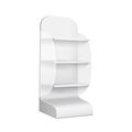 Realistic 3d Detailed White Cardboard Retail Shelves. Vector