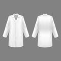 Realistic 3d Detailed White Medical Lab Coat Set. Vector