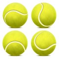 Realistic 3d Detailed Yellow Tennis Ball Set. Vector Royalty Free Stock Photo