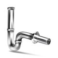 realistic drain pipe, chrome basin siphon