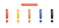 Realistic 3d exclamation mark vector illustration Royalty Free Stock Photo