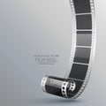 Realistic 3d film roll on gray background Royalty Free Stock Photo