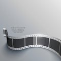 Realistic 3d film strip background in perspective Royalty Free Stock Photo