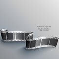 Realistic 3d film strip vector design Royalty Free Stock Photo