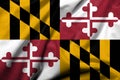 3D Flag of Maryland satin Royalty Free Stock Photo