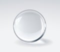 Realistic 3d glass spherical ball on light background